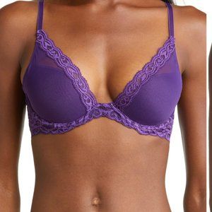 NATORI Feathers Underwire Contour Bra in Purple (Allium) Sz 34B